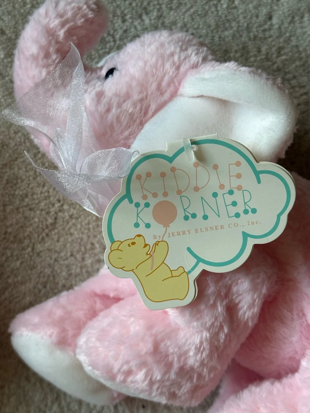 Pink Plush Elephant and Bear Set - Soft Cuddly Kids Toys